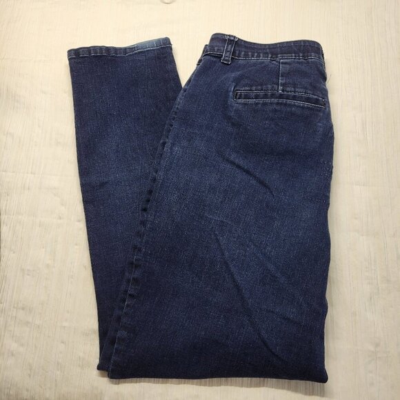 Altered CJ Banks 14W Signature Slimming Dark Wash Denim Blue Straight Jeans - Picture 1 of 14
